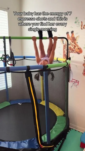 Def worth every penny and best to keep your little ones active and busy every single day #minitrampoline #indoortrampoline #outdoortrampoline #trampoline #kidstrampoline 
