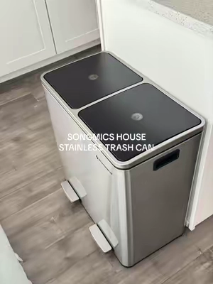a small home upgrade that made a bigger difference than i expected😌🤍 @SONGMICS HOME #songmicshome #trashcan #stainlesstrashcan #homeupgrade #kitchenessentials 