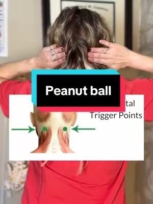 Try this suboccipital release if you have tightness in the top of your neck or tension headaches #peanutmassageball #headacherelief #neckpainrelief #physicaltherapy #myofascialrelease 