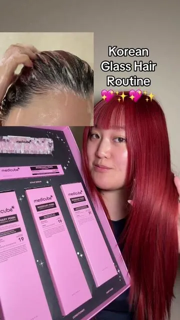 Korean glass hair routine💖✨ Limited quantity! @medicube US Store  #medicube #glasshair #medicubepdrnhairset #DealsForYouDays #shinyhair 
