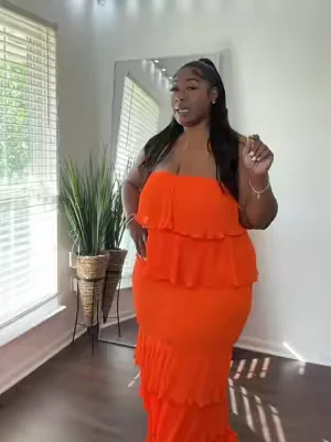 More colors available! This ruffle dress is summer must have #dress #chicme #vacationdress #plussizevacationoutfits #dealsforyoudays 