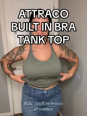 I’m obsessed 🤩  #attraco #tanktop #builtinbra #dealsforyoudays #momstyle 