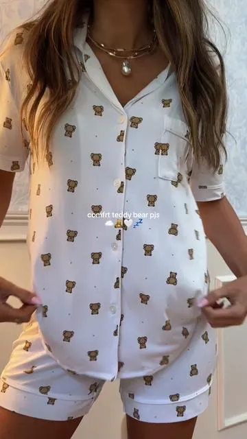 Teddy bear pjs omg!!! @Comfrt #comfrt #pajamaset #dealsforyoudays #comfrtclothing #pajamas 