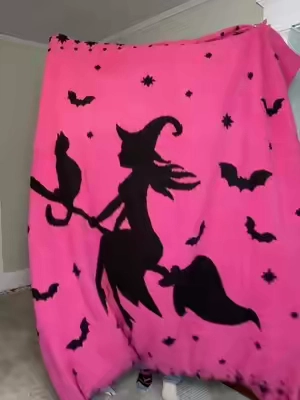 cozy, spooky & pink 💗 #halloween #halloweenblanket #blanket #qvctiktoksuperbrandday 