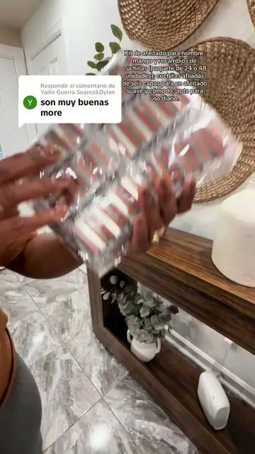 Respuesta a @Yailin Guerra Suarez&Dylan Kit de afeitado para hombre: mango y recambios de cuchillas (paquete de 24 o 48 unidades); cuchillas afiladas de seis capas para un afeitado suave y cómodo; apto para uso diario.#cuidadopersonal #higiene #kitdesfeitado 