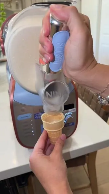 This is so legit!!!!!! It's like a frosty #slushimax #ninjaslushi #slushimaker #summerfinds #kitchenappliance 