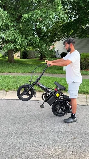 Electric bike,Foldable ebike, e-bike 25MPH,  Pikabike Z6 Electric Bike | Peak 1200W | 25MPH | 14" Pneumatic Tires | 22-40 Mile Range l Rear Disc Brake l Foldable l Two Seats. ##ebike##electricbike##ebikelife##dealsforyoudays##tiktikshopcreatorpicks @@PIKABIKE Official
