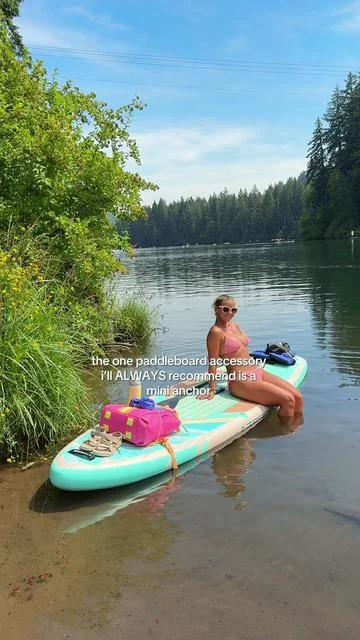 Paddleboarding is SO much better with an anchor ⚓️ Find all my other essentials in my Amz Storefront! 🏄‍♀️ 💕 #paddleboarding #paddleboardaccessories #standuppaddleboard #inflatablepaddleboard #summermusthaves 
