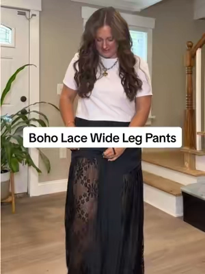 Boho Lace Wideleg Pants #widelegpants #lace #bohostyle #dealsforyoudays 