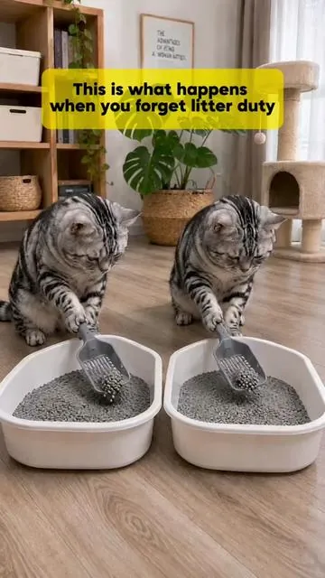 Your cats have a better work ethic than you.#cat #catlitterbox #catparents #cleaning #petpivot 