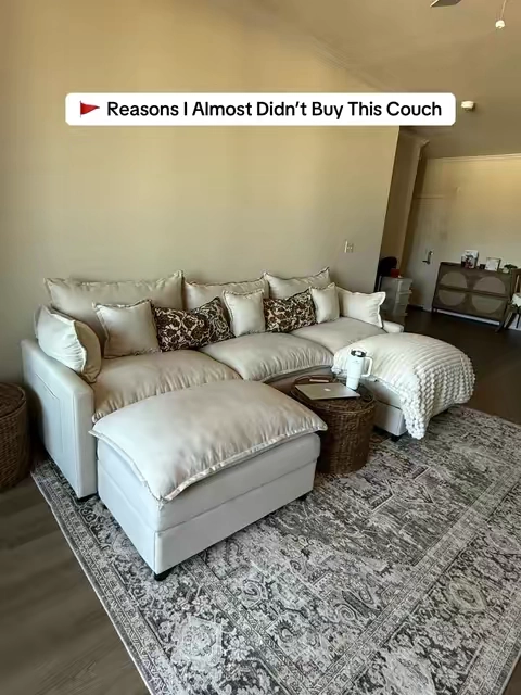I cannot rave enough about my cloud couch 🥰 #cloudcouch #cozyhome #homefinds #affordablefurniture 