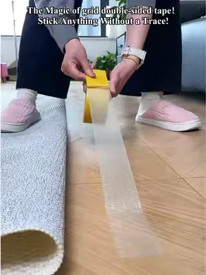 🔥🔥The Magic of grid double-sided tape! Sticks everything absurdly tight—peels off without a trace！#fyp #tiktok #TikTokShop #dealsforyoudays #foryoupage 
