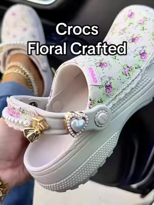 Crocs floral crafted clogs with the lace details are precious!! #crocs #crocsfloral #crocscrafted #crocsfloralclogs #tiktokshopcreatorpicks 