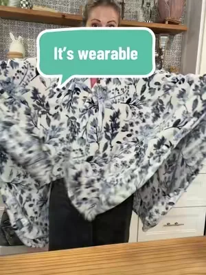 I use it daily @QVC, Inc #qvc #blanket #alwayscold #wearableblanket #blanketgirl #giftguide 