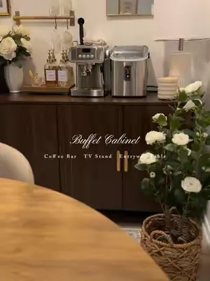 Buffet Cabinet ✨ Color: Walnut. I just can’t believe this is my coffee bar you guys! It’s stunning! #homedecor #coffeebar #storagesolutions #dealsforyoudays #4thofjuly 
