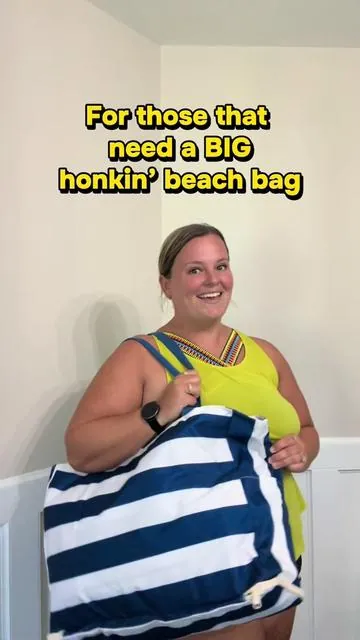 Who else is the designated beach bag carrier? 🙋‍♀️ If you need a BIG honkin beach bag, this is the one for you! As designated “mom” of my friend groups, I always end up carrying everyone’s stuff, bringing extra towels, extra sunscreen, etc 🤣 I just retired my beach bag of 5 years because the straps were falling off and this bag is such an upgrade. So many pockets! So much space!😍 #beachbag #extralargebeachbag #xlbeachbag #tiktokshop #beachbagmusthaves 