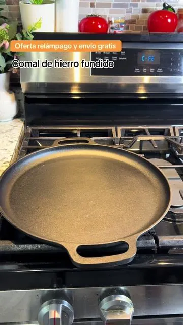 Comal de hierro fundido, bien resistente para las tortillas, carne, pollo #comal #tortillas #iron #castiron #tiktokshopdealsforyoudays 