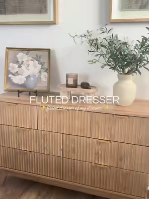 The piece that made my bedroom finally feel finished 🤍✨ #homedecor #fluteddresser #bedroommakeover #dealsforyoudays #homefinds