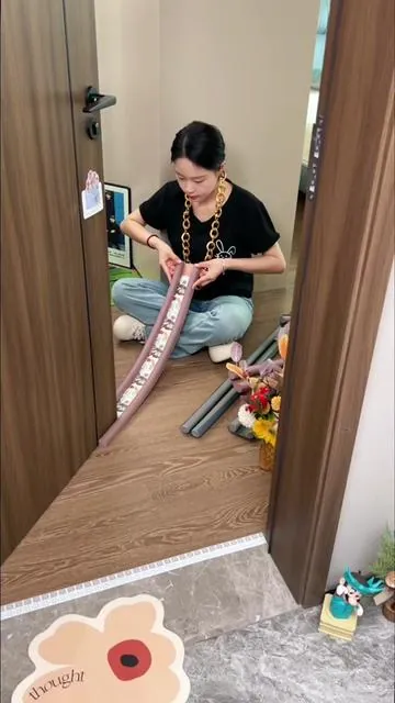 Self-adhesive door seal strip blocks drafts, dust, and bugs from entering your home #SelfAdhesiveSealStrip #DustAndBugBarrier #HomeComfortUpgrade #EasyDoorSeal #SummerVibes