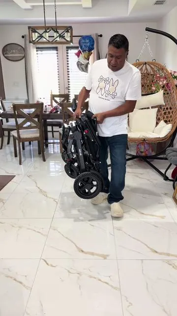 Juswell Foldable Electric Wheelchair, Motorized Chair with 15/30 Mile Range, All-Terrain. #wheelchair #electric #DealsForYouDays #fyp #tiktokviral 