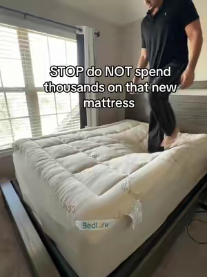 Only bad thing is I can’t get out of bed now lol but I’m glad I didn’t spend all that money on a new mattress save me so much. #mattresstopper #mattress #sleep #hotelbed #bamboomattresstopper 
