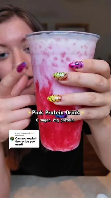 Replying to @Hannah🫶🏻 drinking protein is the tastiest way ✨💪🏼 #pinkdrink #dealsforyoudays #tiktokshopsummerturnup #protein #proteindrink 