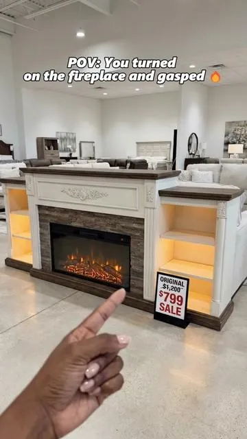 One TV stand heating the whole living room #furniture #homedecor #decor #vanity #livingmybestlife 