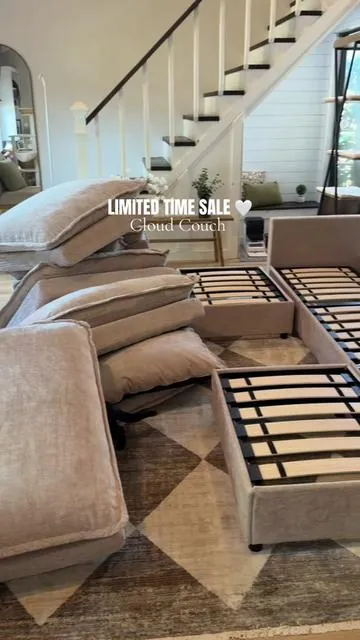 If you have been waiting for my beautiful cloud couch to go on sale 👀. @OVIOS  #cloudcouch #sofa #homedecor #livingroom #dealsforyoudays 