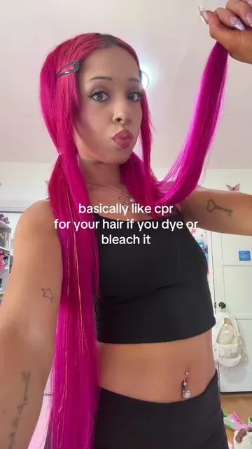 my hair was crunchy at one point after 5+ years of pink🧜🏼‍♀️ #hairhealth #bleachdamage #pravana  #dealsforyoudays #summerwins 