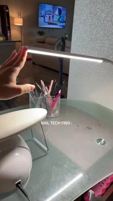 You don’t need expensive equipment to start ladies this light is such a good nail tech find !! #nailtechlife #nailtechsupplies #desklight #beginnernailtech #homefinds 