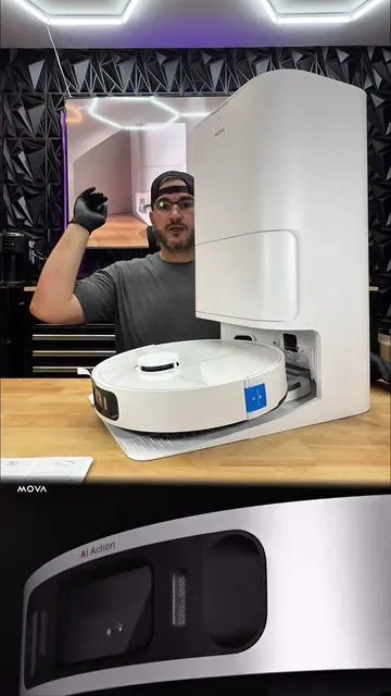 Robot aspirador y trapeador con estación automática que simplifica la limpieza diaria. #MOVA #RobotAspirador #LimpiezaDelHogar #TecnologíaParaElHogar #TikTokShop