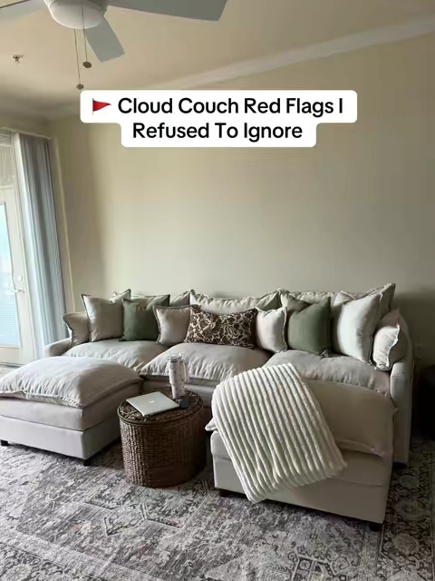 Cloud couch that checks every box without breaking the bank 🥰☁️🤍 #cloudcouch #cozyhome #homefinds #affordablefurniture