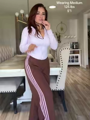 So lightweight and stylish! 😍 #trackpants #pants #stripedpants 