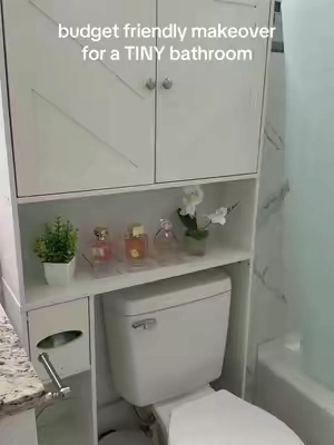 amazing over the toilet cabinet storage for small bathrooms #dealsforyoudays  #toiletshelf #bathroomstorage #bathroom #summerwins 