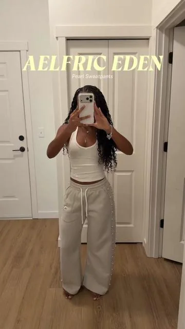 cute aelfric Eden pearl sweatpants! @AELFRIC EDEN #outfitinspo #dealsforyoudays #aelfricedensuperbrandday #sweatpants #tiktokshopbacktoschool 