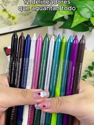 Delineadores de 12 colores que aguantan todo.#tiktokshop#fyp  #beauty  #Maquillaje