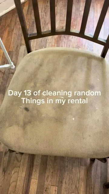Day 13 of cleaning random things in my rental until I can afford a mortgage. The kitchen chairs 😅 #satisfying #cleantok #satisfyingcleaning #bissell #bissellclean 