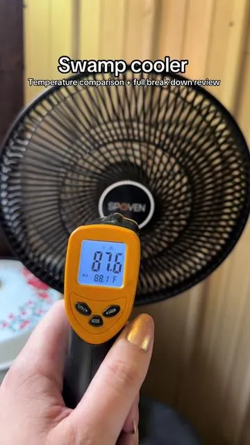 Replying to @Brianne This triple degree heat is no joke, and this swamp cooler is my new best friend. We use it in combination with our AC and it absolutely makes a huge difference. It’s not meant to replace your AC - it’s meant to boost your AC, cool your house faster, and keep your house colder during the heat of the day. With triple degree heat wave season approaching us, we’ve been using this every day and every night and loving it even more than we thought we would. #swampcooler #heatwave #summerheat #airconditioning #fan 