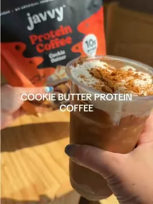 Javvy just released a COOKIE BUTTER flavor in their protein coffee 😍🍪🧈☕️@Javvy  #javvy #javvyprotein #proffee #proteincoffee 
