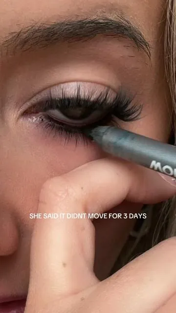 This is the shade licorice please just wait until the end. This is wild lol #eyeliner #liner #eyelinerhack #eyelinertutorial #eyeliners 
