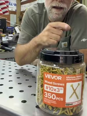 VEVOR Wood Screws 350 PCS,10 x 3-Inch Anti-Rust CoatedExterior Deck Screw Torx/T25 Star DriveMetal Rust-Resistant Outdoor Decking Screws with 2 Screw Connectorsfor Decking Fencing Framing.  ##woodworking##construction##screws##tools##tiktokshopcreatorpicks@@VEVOR Store