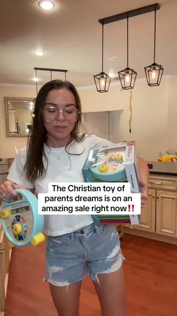 It brings actual tears of joy to see the children choosing to praise Jesus happily all on their own because of this toy!! #christian #christiantiktok #godisgood #christianmom 
