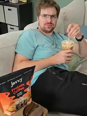 he loves a good airplane cookie🤭 #cookiebutter #cookiebutterlatte #javvyblitz #icedcoffeeathome #dealsforyoudays 