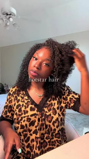 fresh off the wake up!! easy 5 minute install🥰 perfect half wig @Hot Star Hair #summervibes 