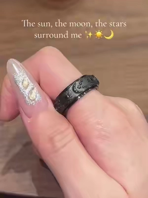 Spin this ring when anxiety takes over✨🌙#sunandmoon #ring #lovegift #anxietyrelief #jewelry  d