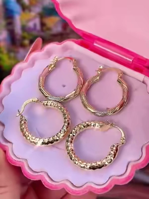 2 pares de Aretes unisex enchapadas en 14k ✨ #earrings #dealsforyoudays #creatorsearchinsights