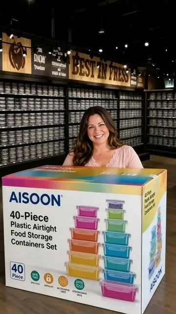 Amazing! This 40-piece food storage container set is a TikTok bestseller, airtight, chemical-free, microwave and dishwasher safe, perfect for keeping your kitchen and food clean and safe, free shipping too, don't miss out as they sell out fast!