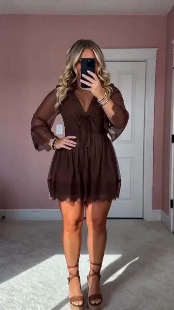 My go-to boho lace mini dress #FourthOfJulyOutfit #BohoLaceDress #MeshMiniDress #CountryConcertOutfit #WeddingGuestDress