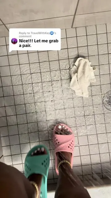 Replying to @TravelWithKeyⓂ️ these shower shoes are so good for using in hotel and cruise showers, but also great at the beach, pool, and college students living in dorms. #showershoes #slidesandals #travelessentials #dormessentials #beachsandals 