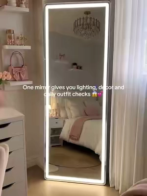Three reasons to add to cart 🛒 👇🌸#mirror #bedroomdecor #ledmirror #fulllengthmirror #bedroomfinds 